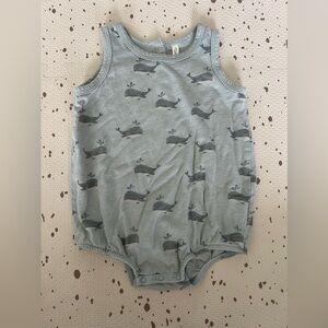 Rylee + Cru Bubble Romper in Whales Print 6-12m